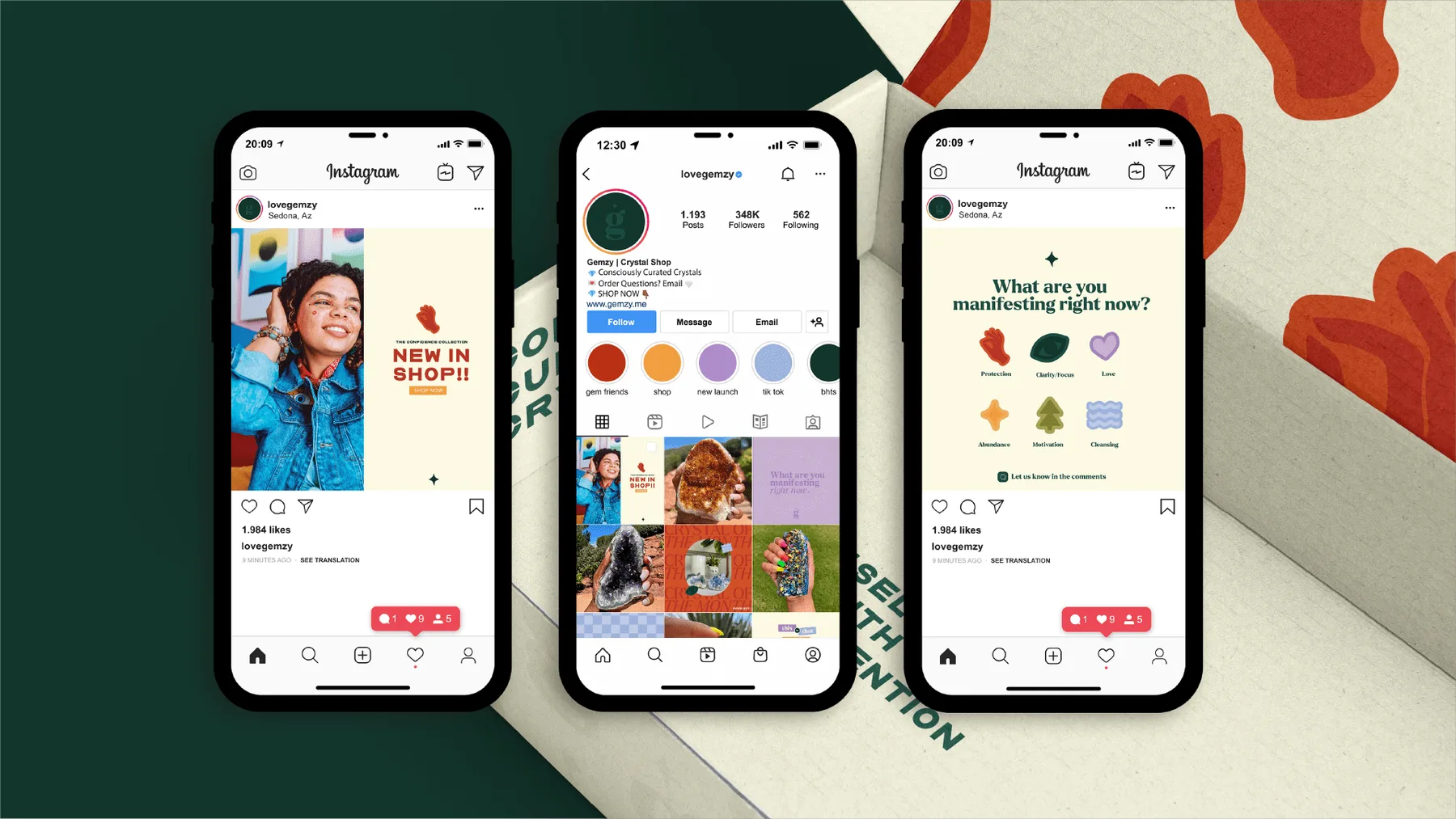 Gemzy — brand and packaging artwork, view 3
