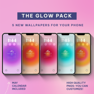 May calendar glow phone wallpaper pack