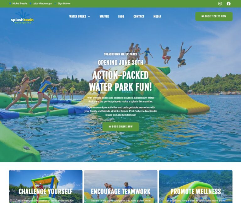 A Website for a local water park