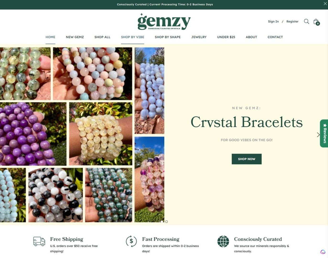 Gemzy Gemstone Ecommerce Store
