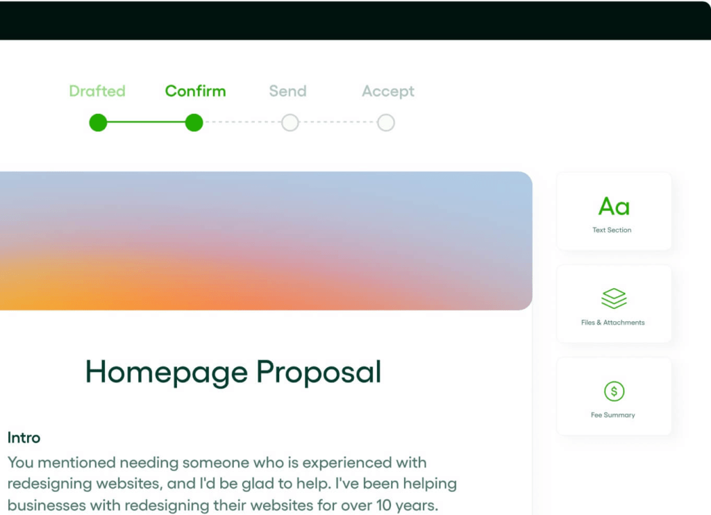 Hello bonsai review create and send proposals to clients