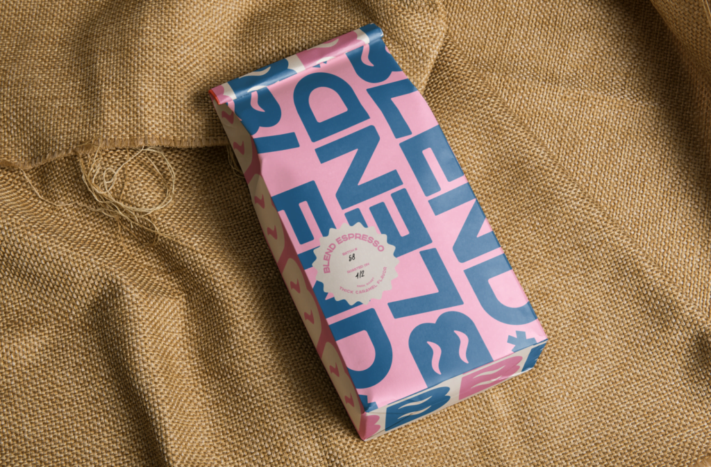 Coffee beans pouch packaging mockup design by Ashbi Creative Studio